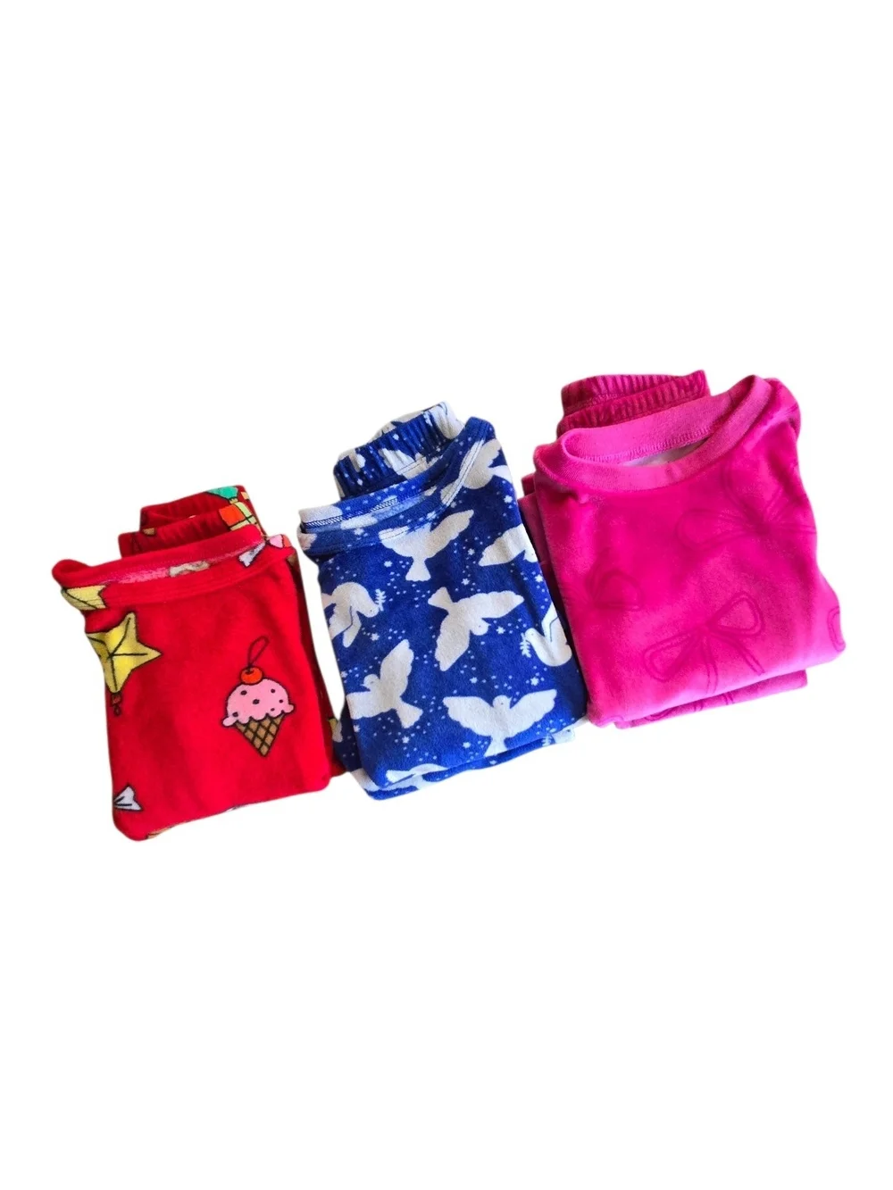 Cat & Jack Kids 3-Pack Soft Pajama Sets - Red, Pink & Blue 2T